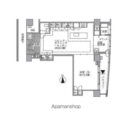 アクティ汐留 4304｜東京都港区海岸１丁目(賃貸マンション1LDK・43階・86.05㎡)の写真 その7