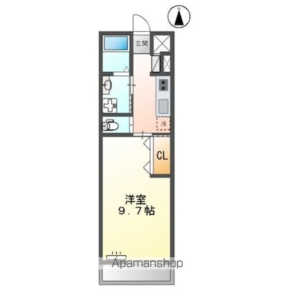 ウィング[1K/30.87m2]の間取図
