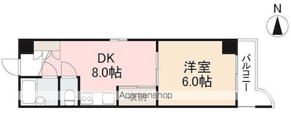 ヴィラタマチ[1DK/31.75m2]の間取図