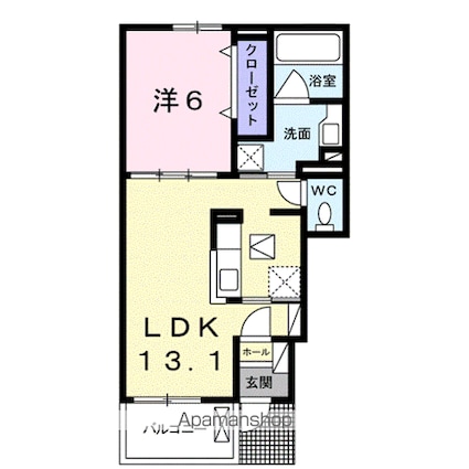 ラズベリー　コート[1LDK/45.09m2]の間取図