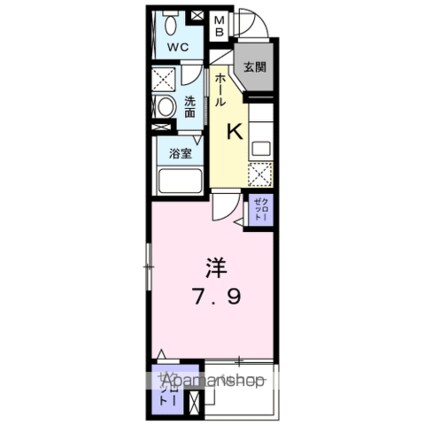 クラッテーロ国分寺[1K/30.18m2]の間取図