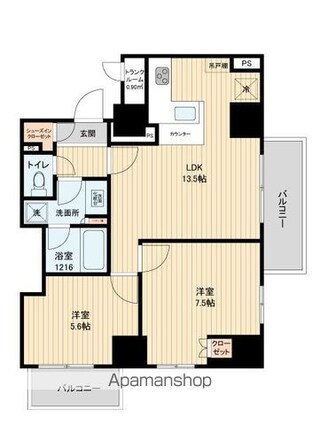 ＨＦ田端レジデンス[2LDK/57.24m2]の間取図