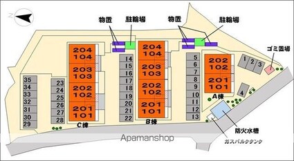 長野県長野市新諏訪１丁目[1LDK/46.22m2]の配置図