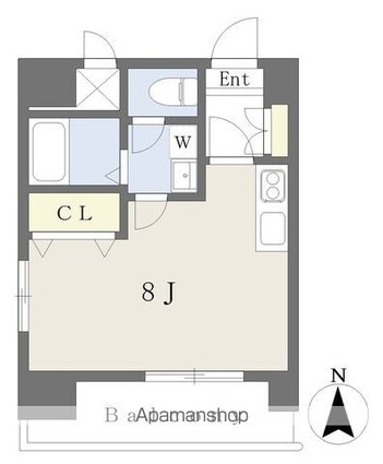 ペ・パサージュ平和[1R/24.61m2]の間取図