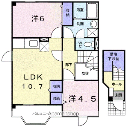 サンハイムＤ[2LDK/58.12m2]の間取図