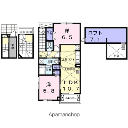 セントリーパーク[2LDK/61.5m2]の間取図
