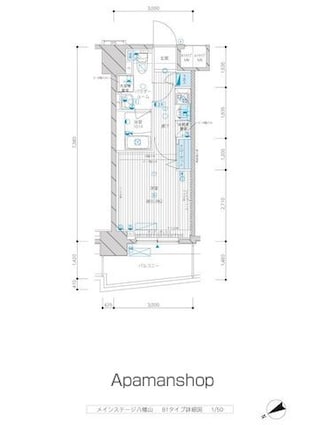 東京都杉並区上高井戸３丁目[1K/22.14m2]の間取図