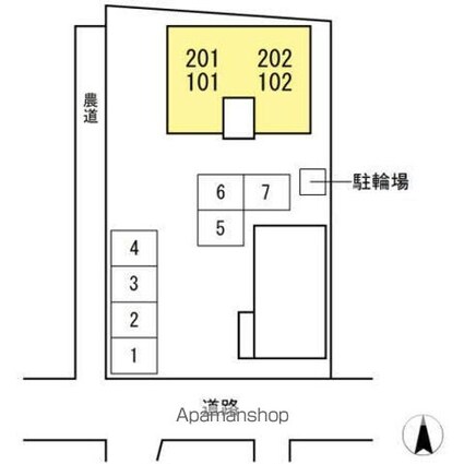 ボナール安岡[2LDK/55.41m2]の配置図
