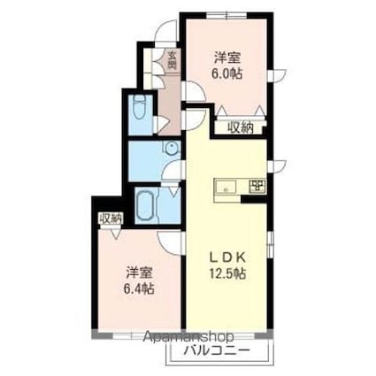 サザン　コンフォートⅡ[2LDK/54.92m2]の間取図