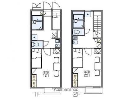 レオパレスボヌール[1K/23.71m2]の間取図