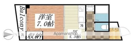 和歌山県和歌山市中之島[1DK/33.69m2]の間取図