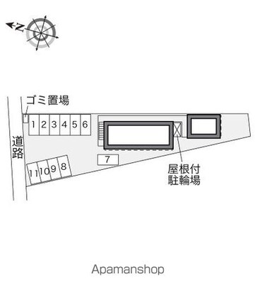 レオパレスシェソワ中通[1K/20.28m2]の配置図