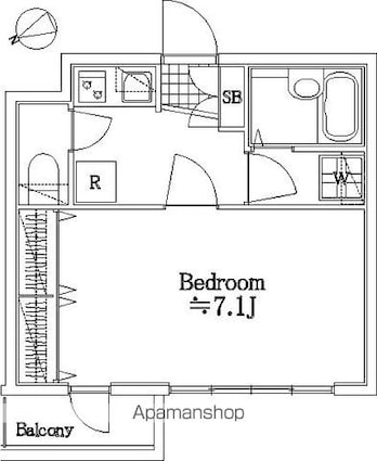 アプレシティ国分寺[1K/26.23m2]の間取図