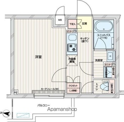 ルーブル練馬赤塚[1K/25.52m2]の間取図