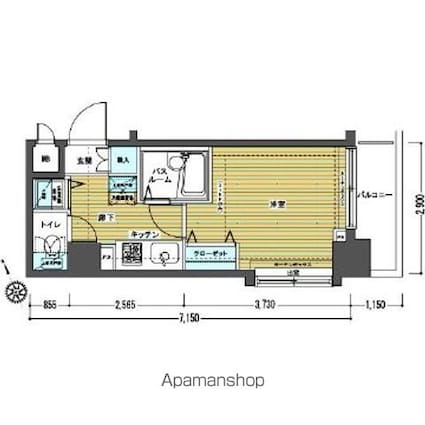 フェニックス高円寺弐番館[1K/20.73m2]の間取図