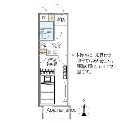 リシェス明大前[1K/18.06m2]の間取図