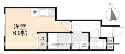 ＭＹ　ＦＥＬＩＣＥⅡ[1R/21.76m2]の間取図