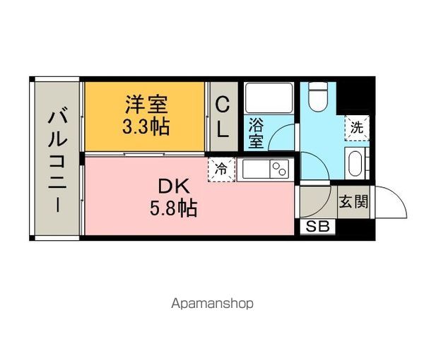 福岡市博多区神屋町のマンションの間取り