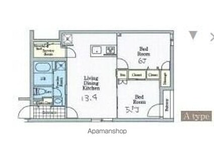 ＣＲＥＡＬ東高円寺[2LDK/55.38m2]の間取図