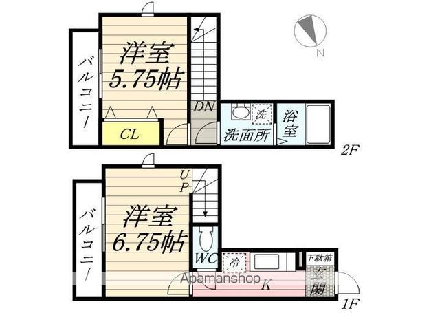 国立市富士見台のアパートの間取り