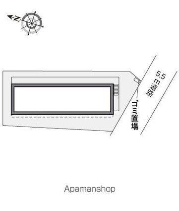 レオパレスペガサスⅡ[1K/20.28m2]の配置図