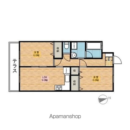 アーバニズム６１[2DK/51.76m2]の間取図