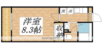東京都立川市高松町２丁目[1K/24.63m2]の間取図