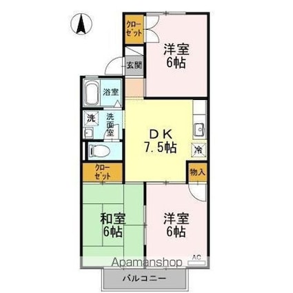 セジュール平田[3DK/54.98m2]の間取図