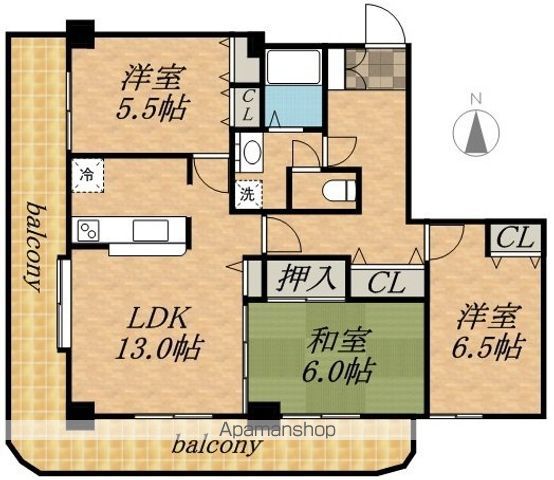 オリンピア南9条マンションの間取り写真