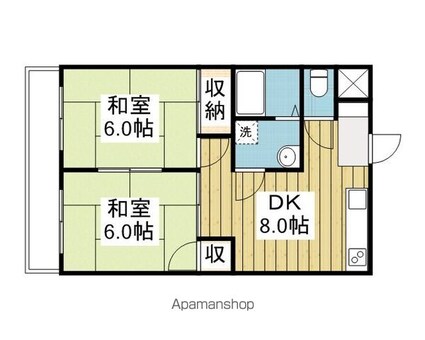 フェアフィールド[2LDK/43.74m2]の間取図