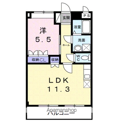 エクレセンス[1LDK/41.04m2]の間取図