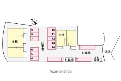 オアシス今津Ｂ[1LDK/50.02m2]の配置図