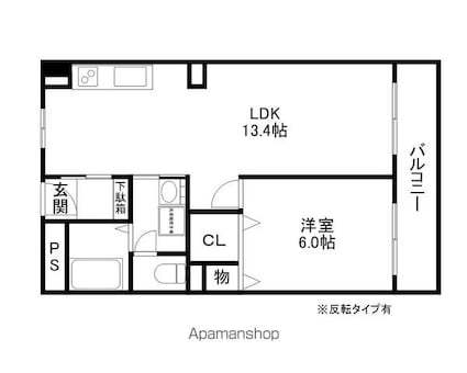 滋賀県大津市島の関[1LDK/43.01m2]の間取図