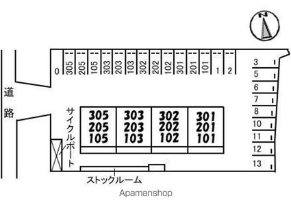 フィネス２０００[3DK/60.26m2]の配置図
