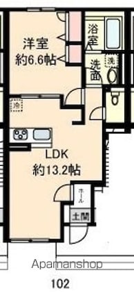クレール[1LDK/43.78m2]の間取図