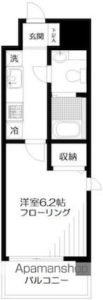 東京都杉並区梅里２丁目[1K/21.34m2]の間取図