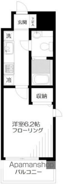 東京都杉並区梅里２丁目[1K/21.34m2]の間取図