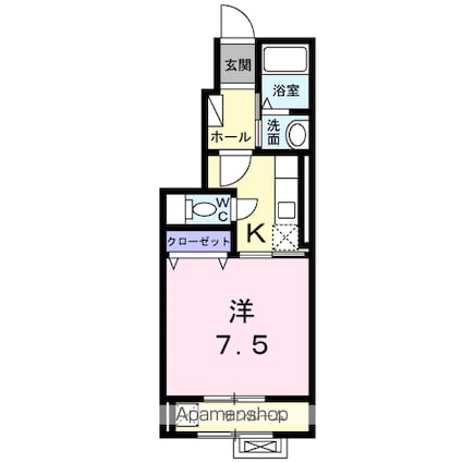 シャルマン北町　壱番館[1K/30.79m2]の間取図