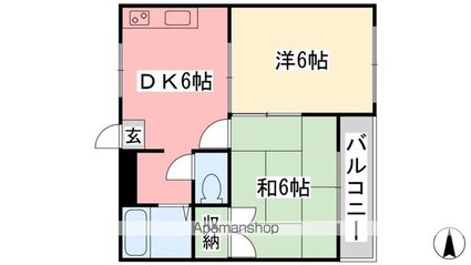 カーサ野田[2DK/36.13m2]の間取図