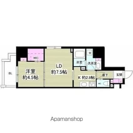 ミリアレジデンス根岸柳通り[1LDK/40.28m2]の間取図