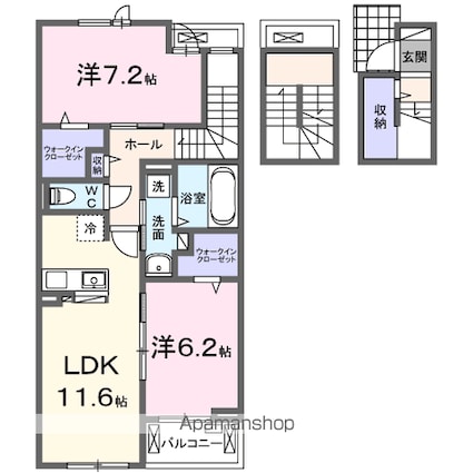 グラシアス　甲斐[2LDK/71.07m2]の間取図