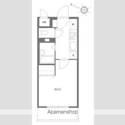 アソシエール駒沢[1K/22.83m2]の間取図