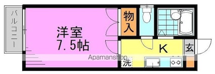 コーポビバルディ[1K/22m2]の間取図