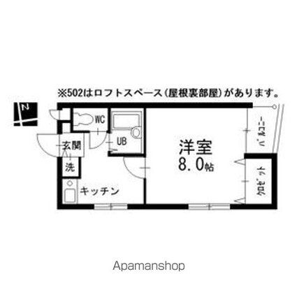 アビニヨン千種[1K/25.92m2]の間取図