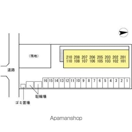 パラディー森塚[1R/33.34m2]の配置図