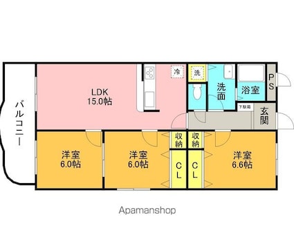 アリビオレジデンシア[3LDK/75m2]の間取図