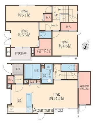 Ｇｒａｎｄ　Ｖｉｌｌａ[3LDK/81.56m2]の間取図