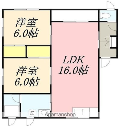 ピュアローズ　Ｄ館[2LDK/60.36m2]の間取図