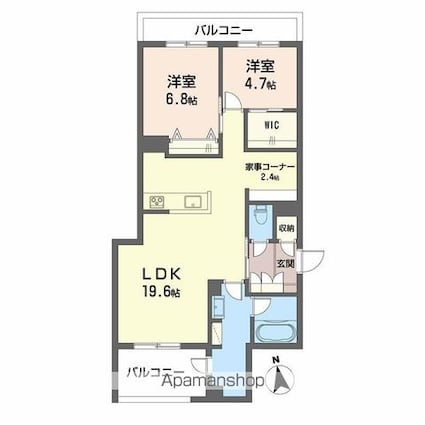 ベレオ安宅[2LDK/77.17m2]の間取図