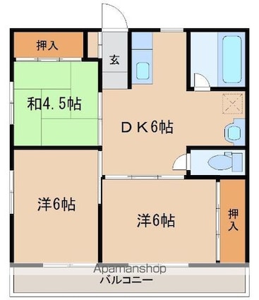湊コーポⅡ[3DK/51.84m2]の間取図
